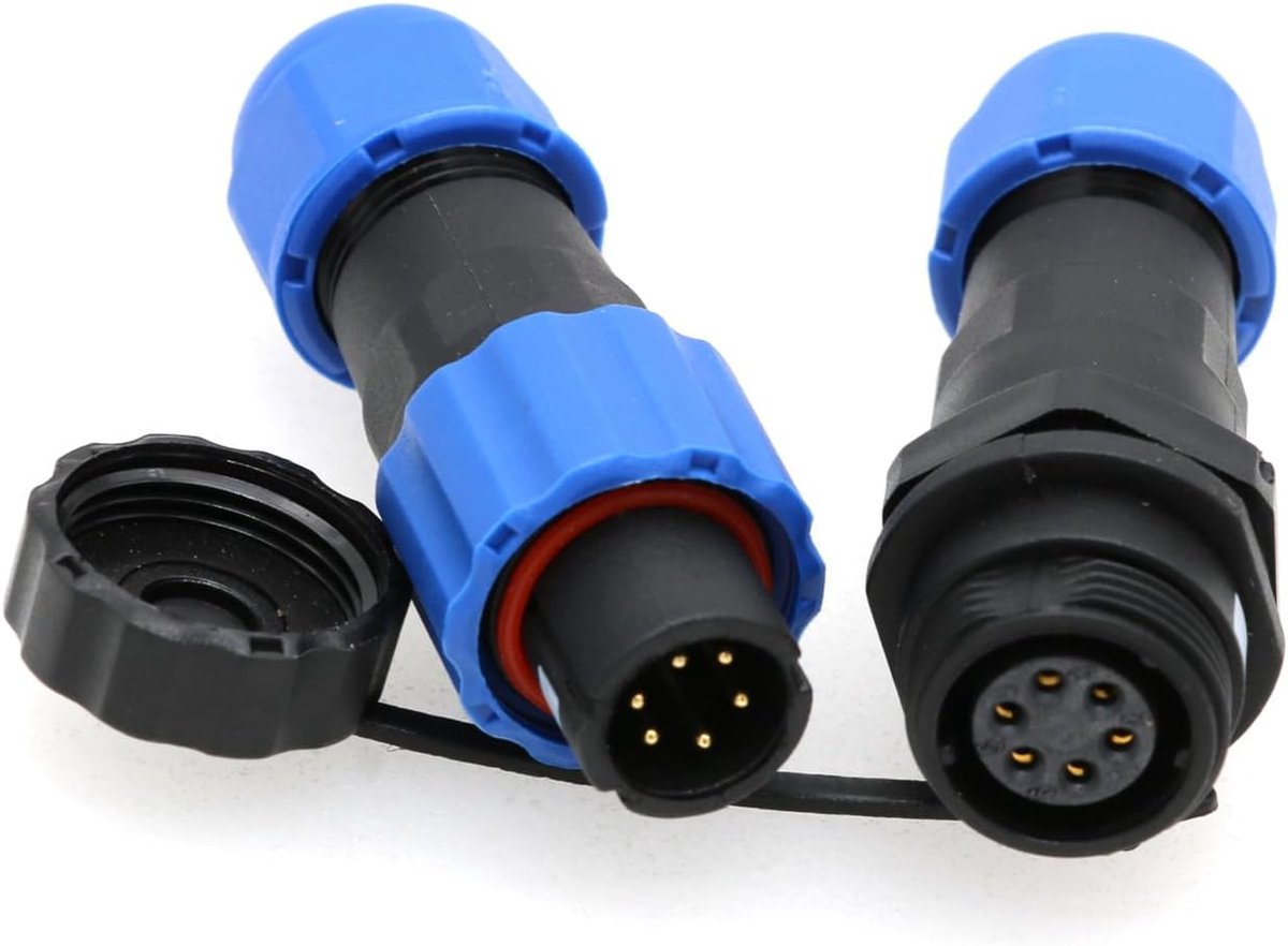 6-pins industriële waterdichte connector luchtvaart-stroom aan- en afkoppeling kabelverbinding kunststof stofdicht connector mannelijke stekker vrouwelijke contactdoos voor zonne-energie