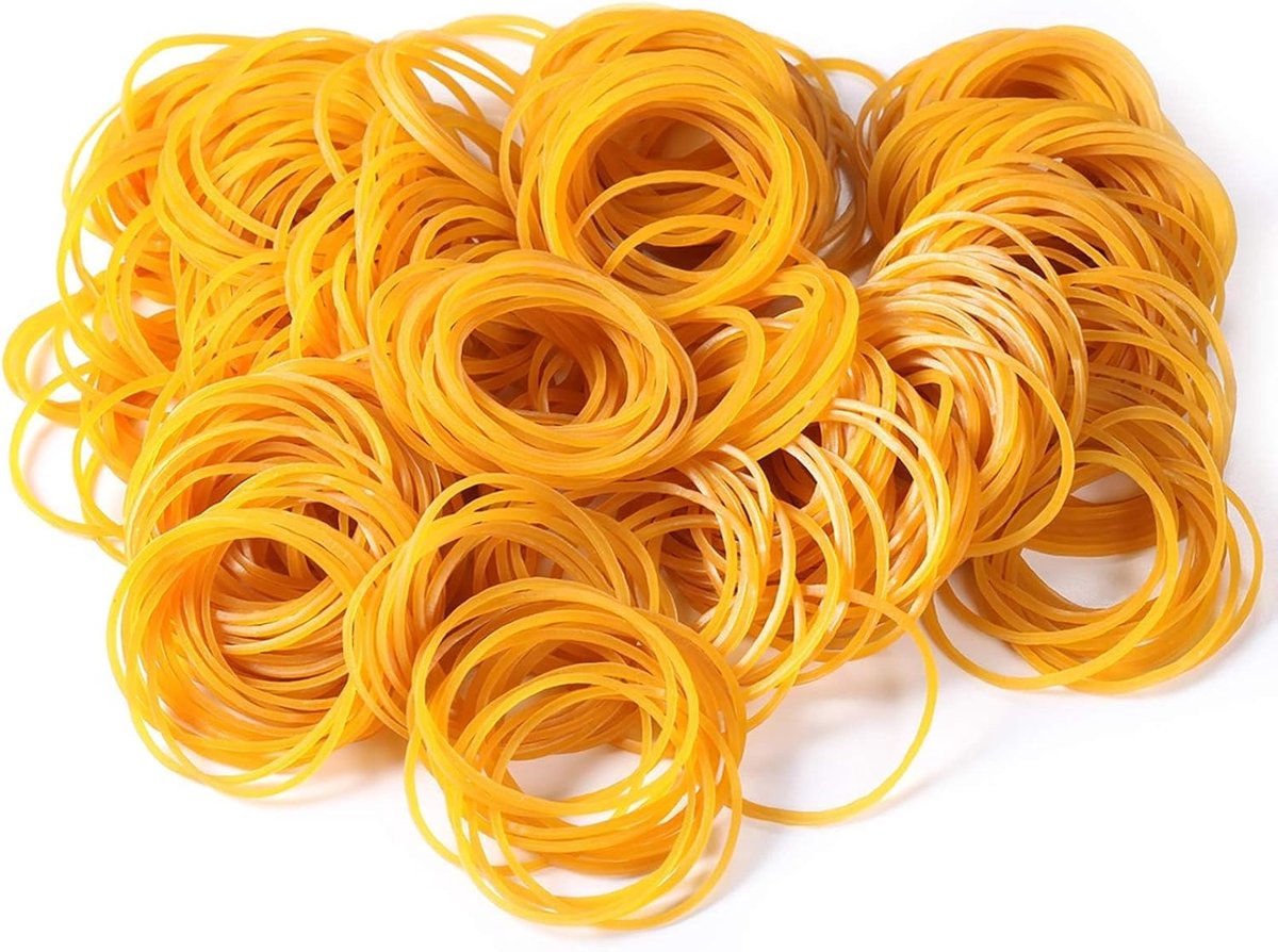 500 stks Rubber Bands Elastische Bands Bestandsmap Elastische Rubber Bands Stationaire Dikke Sterke Elastische Rekbare Bands voor School Home Office Leveringen Industriële Ambachten DIY 38 Maat Geel