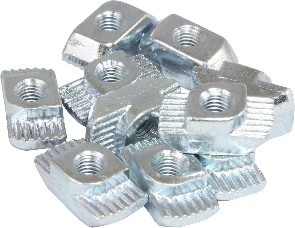 100x hammoer moer 10 - type B - M5 brug 3,0 mm, gegalvaniseerd staal