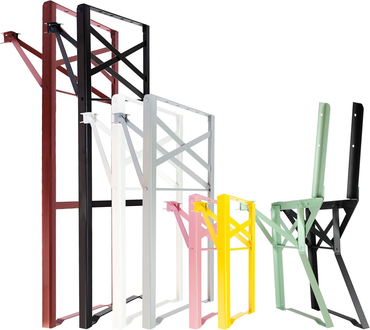 Goods Berlin 2 x biertentgarnituur, inklapbaar, metalen frame voor biertafel (donkerrood, 70 cm x 42 cm), tafelpoten voor feesttentgarnituur, stabiel tafelframe voor tuin, terras en camping