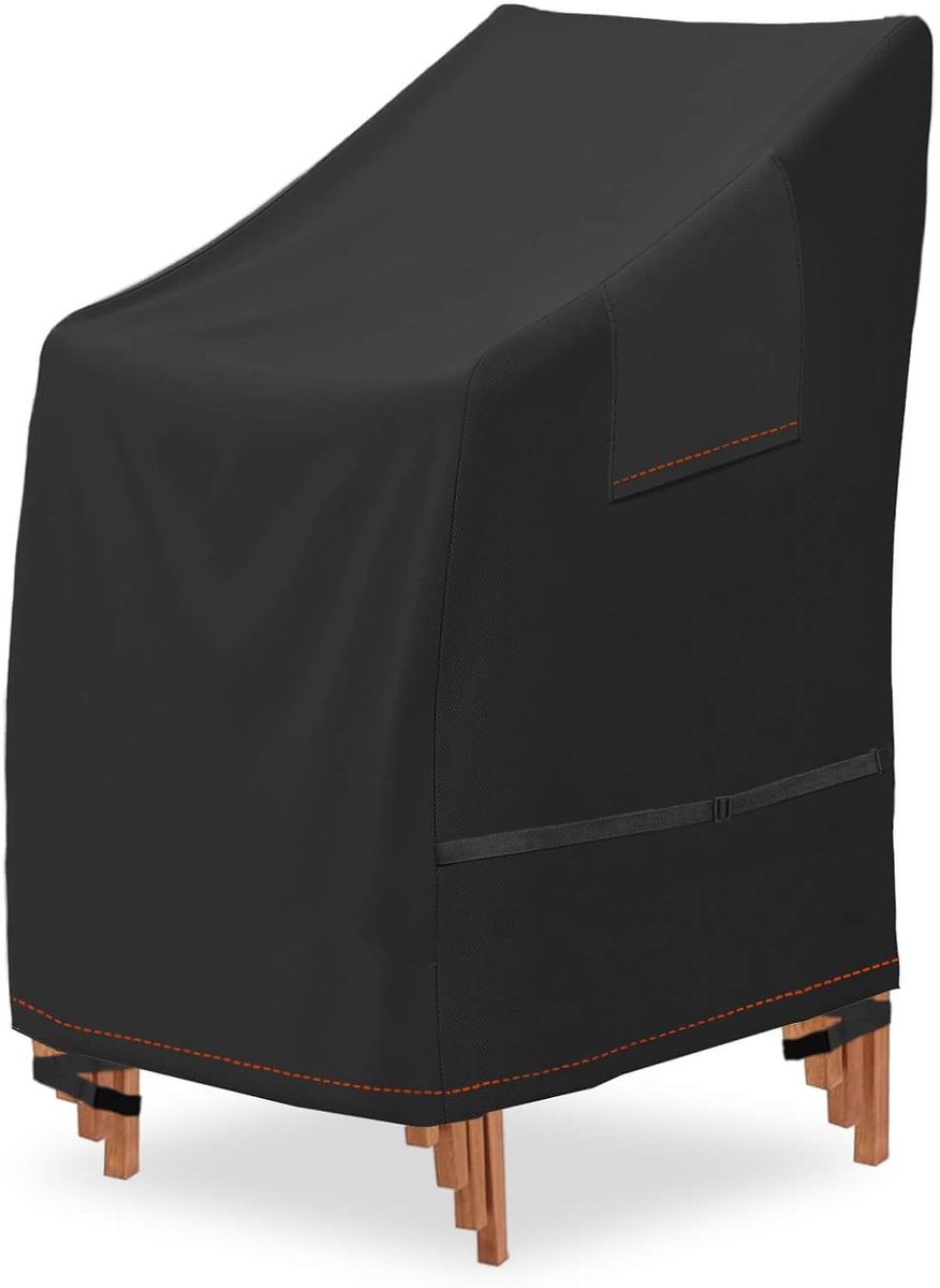 Waterdichte tuinstoelhoezen, 600D zwaar belastbare Oxford-stof, voor tuin, terras, buiten, stapelstoelhoezen met ventilatieopening voor stoelen, waterdicht, scheurbestendig, winddicht, anti-UV,