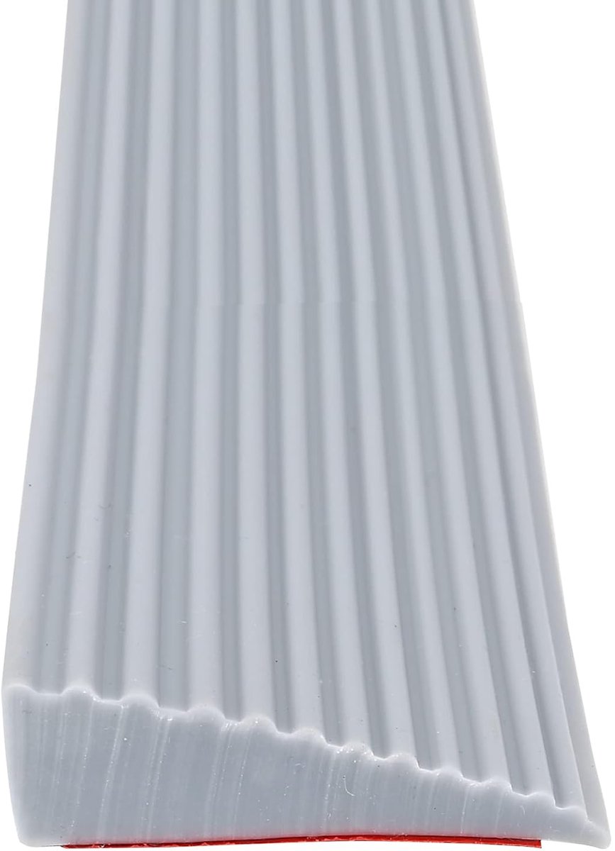 100 cm overgangsprofiel, overstrip voor drempels, zelfklevende siliconen vloerovergangsstrips, schuin binnen, breedte: 5,5 cm, hoogte: 1,6 cm voor vloeren (1, grijs, 100 x 5,5 x 1,6 cm)