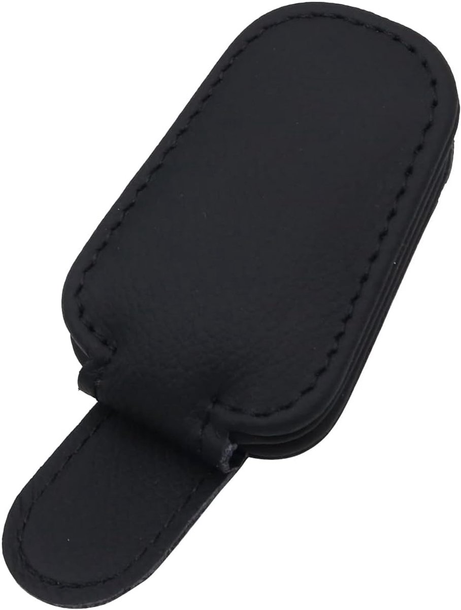 auto bril houder, universele auto vizier zonnebril lederen houder clip bril hanger voor auto vizier - zwart