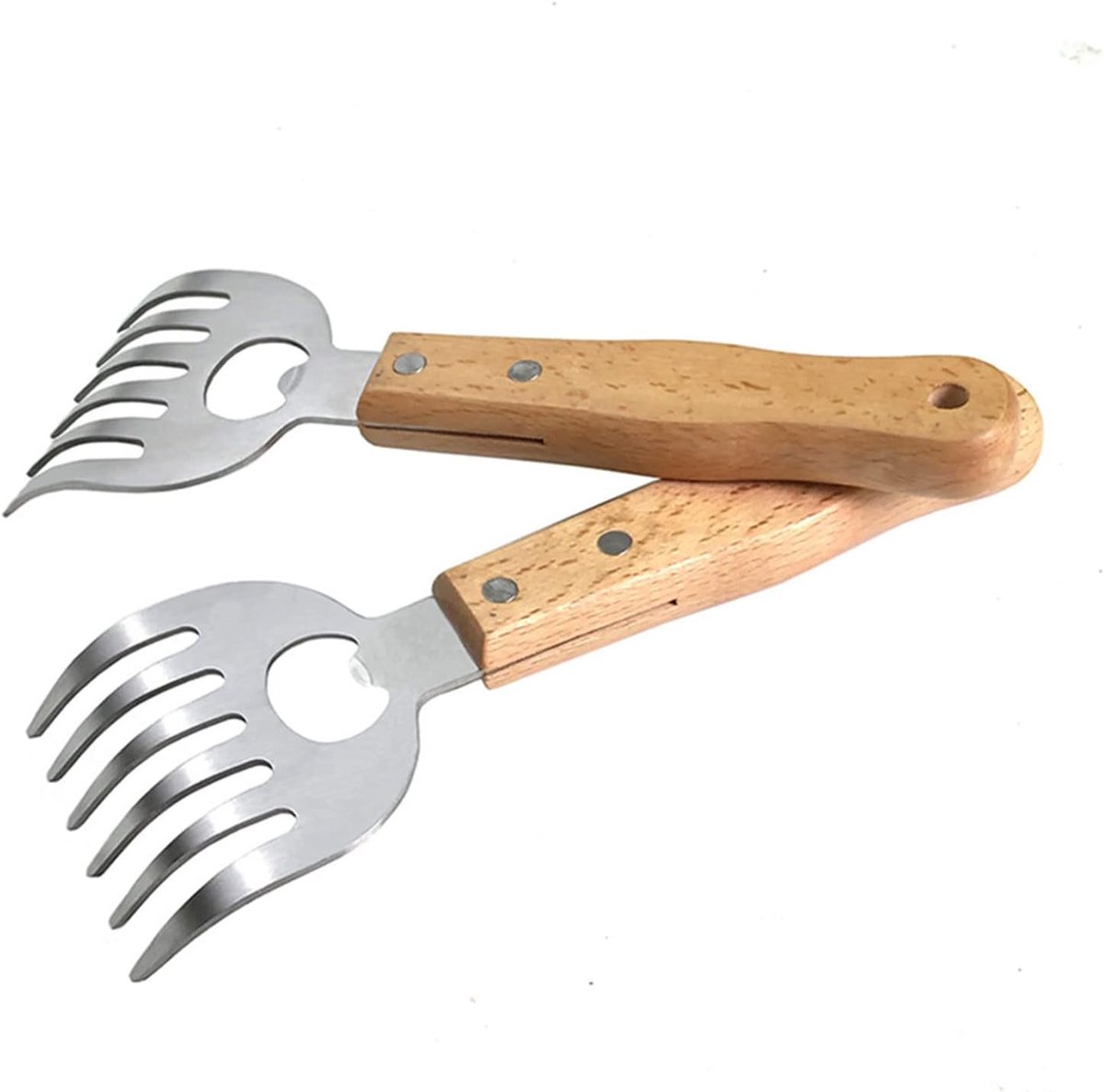 Pork klauwen, pulled pork vorken, meat claws, BBQ vleesklauwen, berenklauwen, hakklemmen voor het hakken en mengen, voor het verkleinen van pulled pork, kip, rundvlees, 2 stuks