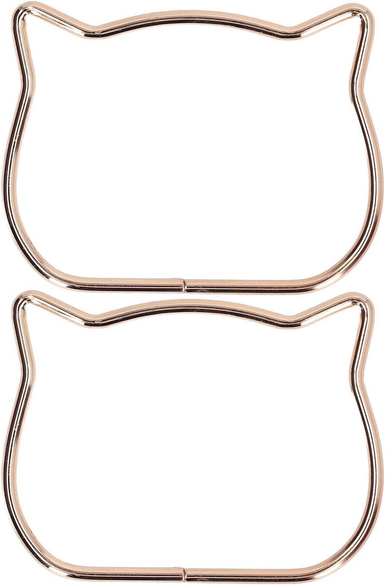 2 stuks portemonnee handgrepen, kat vorm handgrepen vervanging metalen handgrepen frame voor handgemaakte tas handtassen portemonnee handgrepen, 10cm(Goud)