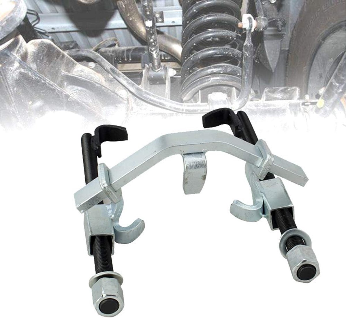 3-delige professionele universele veerspanner, 1500 kg, universele tuning, 280 mm, spanweg voor spiraalveren, universeel gereedschap, veerstekker, montagespanner, veren, spannen, auto