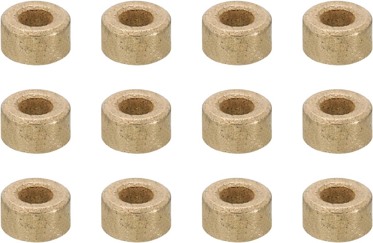 M3 messing afstandhouders, 12 stuks metalen afstandhouder messing 3 mm ID x 6 mm OD x 4 mm L messing afstandhouders schroef afstandhouder voor 1/8 inch of M3 schroef