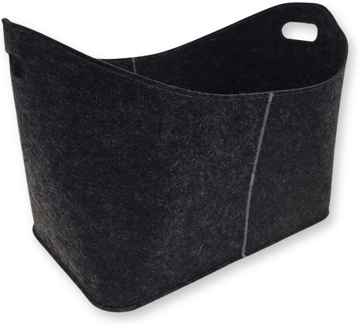 mand 53 x 32 x 40 cm, opvouwbare opbergmand van vilt, flexibele multifunctionele mand voor haardhout, kranten, speelgoed, flessen en boeken, draagmand 20 kg draagkracht