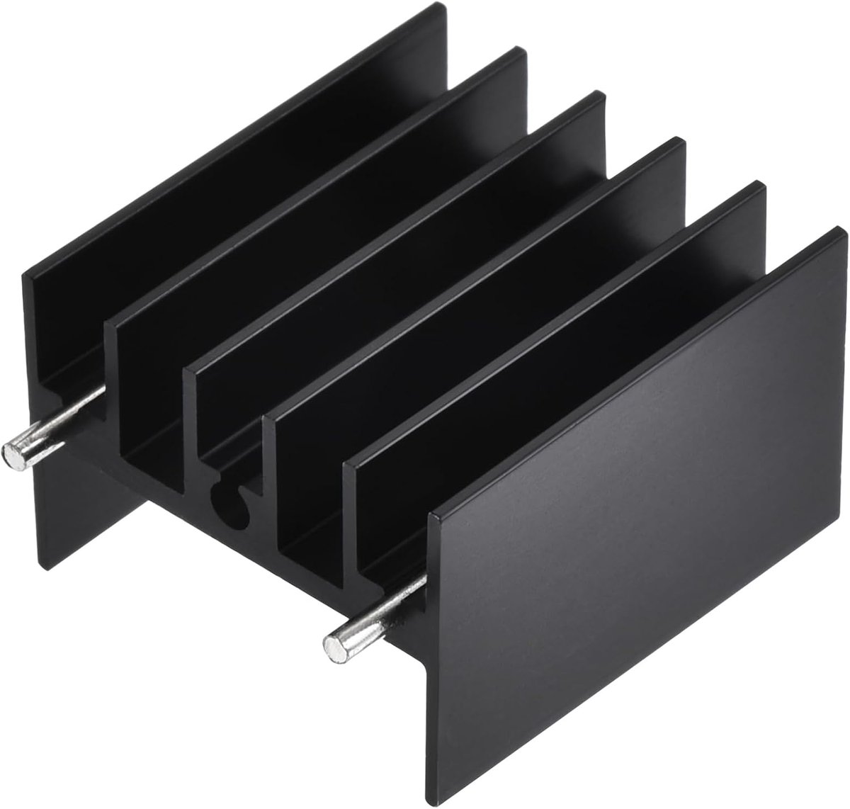 sourcing map 10 stuks 25 mm x 23 mm x 16 mm TO-220 aluminium koellichaam voor het koelen van MOSFET-transistordioden met 2 steunpennen, zwart