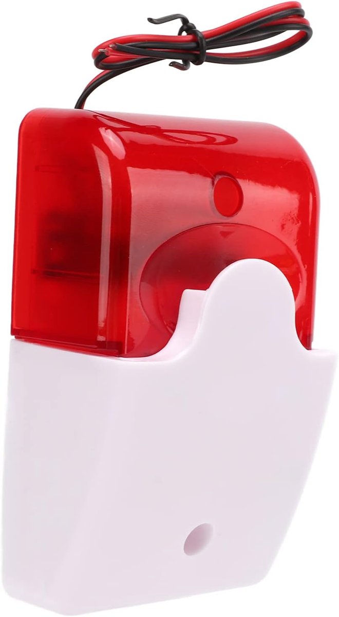 Hoorbaar en Rood Lampje Knipperend Alarm Schokbestendig, 110dB Sirene en 150 Keer/min Knipperend, Volume Instelbaar(12V)