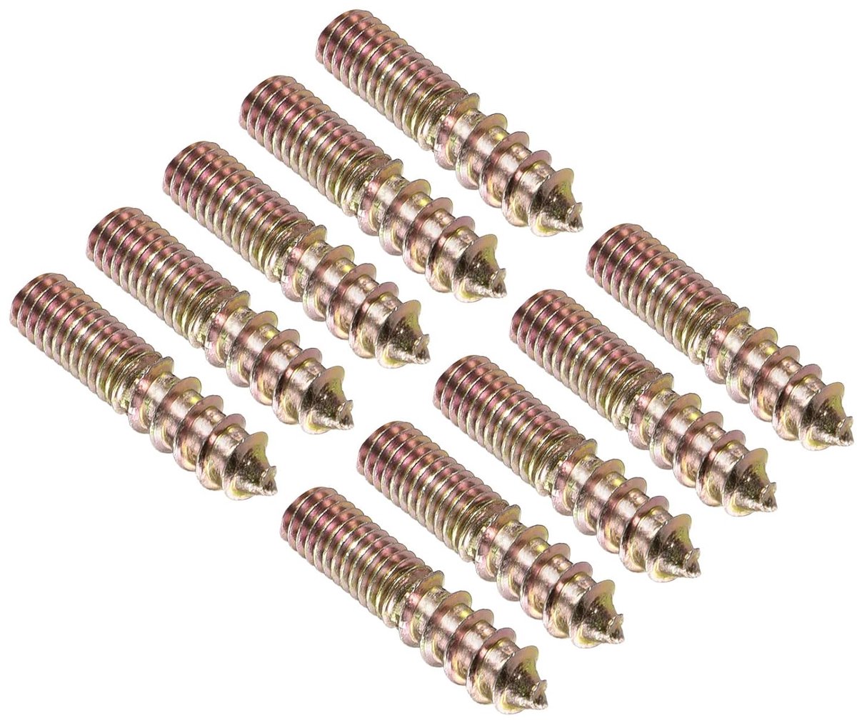 M6 x 30 mm ophangschroef x 10 stuks koolstofstaal dubbele kop schroeven bronzen tint voor poten van de bank