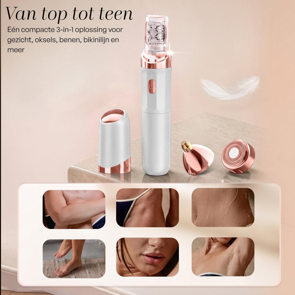 Sansbeauté 3 in 1 Epilator voor Vrouwen PocketPRO met Travel Bag - Wit thumbnail 4