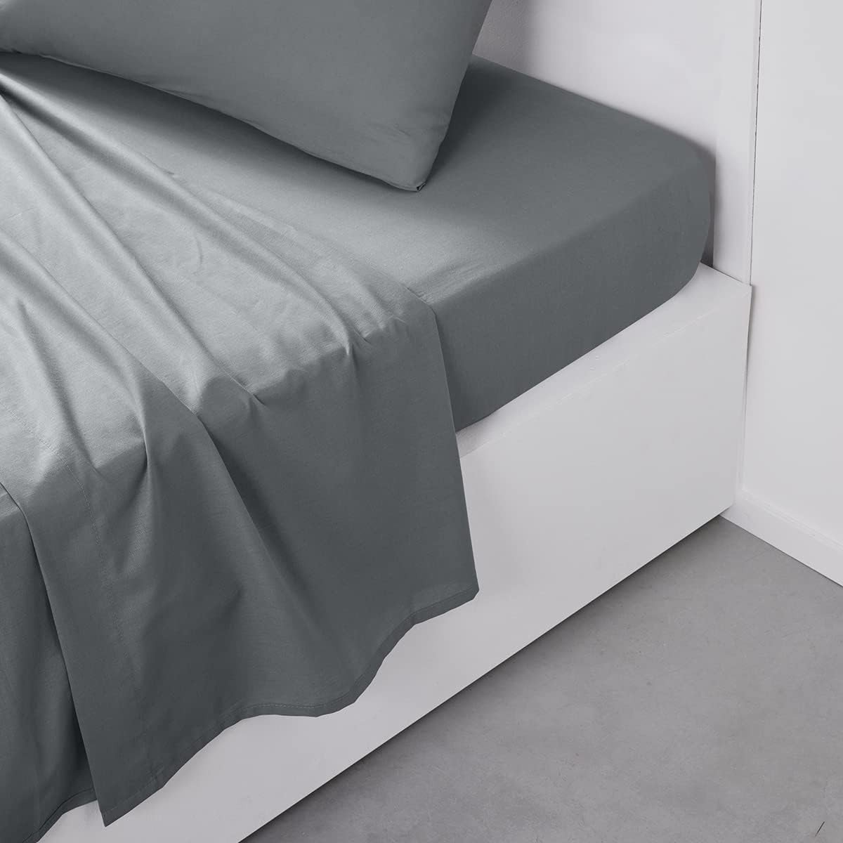 Bedlaken - Grijs - 240 x 300 cm - 100% Katoen - Voor Tweepersoonsbed