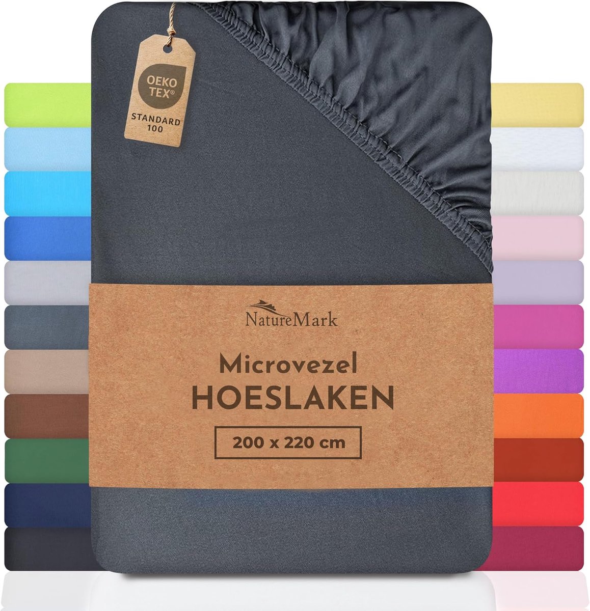 NatureMark microvezel laken met korting! vele maten en kleuren merkartikelen (laken 200 x 220 cm, Antracietgrijs) - ShopVlot