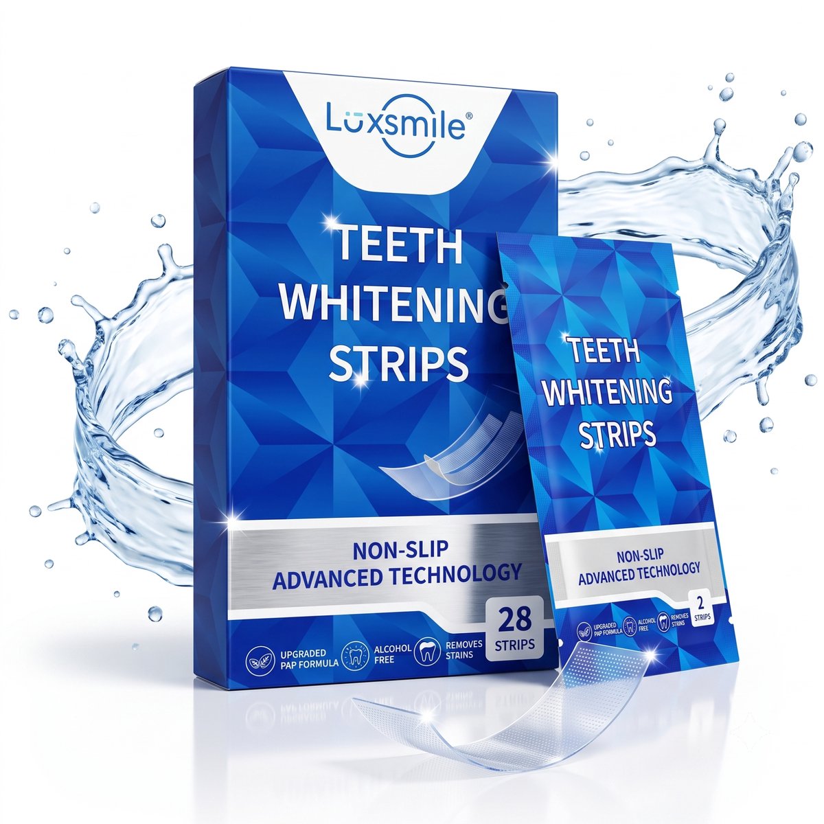 Luxsmile Whitening Strips - PAP+ Tandenbleek Strips - Tandenbleekset - Tanden Bleken Zonder Peroxide - White Strips - 28 Stuks