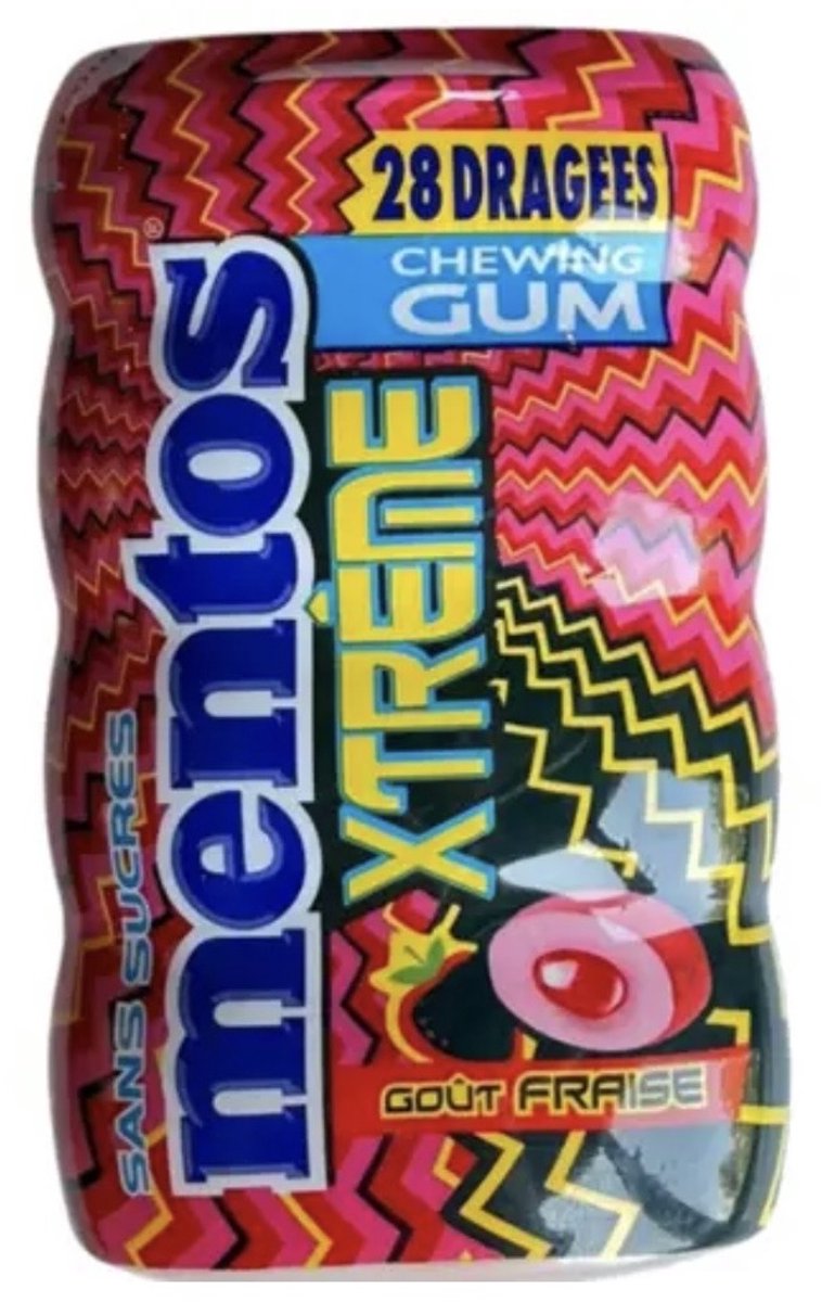 MENTOS XTREME - Sour Gum - Strawberry - 10 stuks a 56 gram - Suikervrij