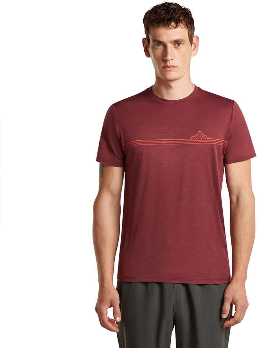 Icebreaker 150 Tech Lite Range Stripes T-shirt Met Korte Mouwen Rood 2XL Man