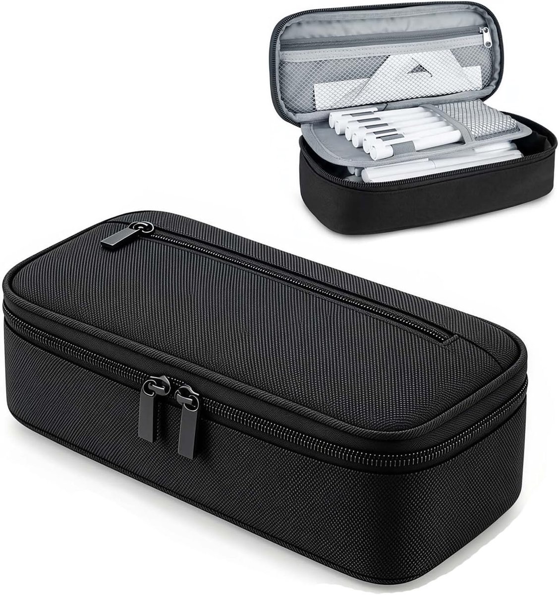 SnelShoppen - Groot Etui met Rits, Ruime Pennenzak voor School, Kantoor en Universiteit, Geschikt voor Pennen, Potloden, Markers en Accessoires, Ideaa