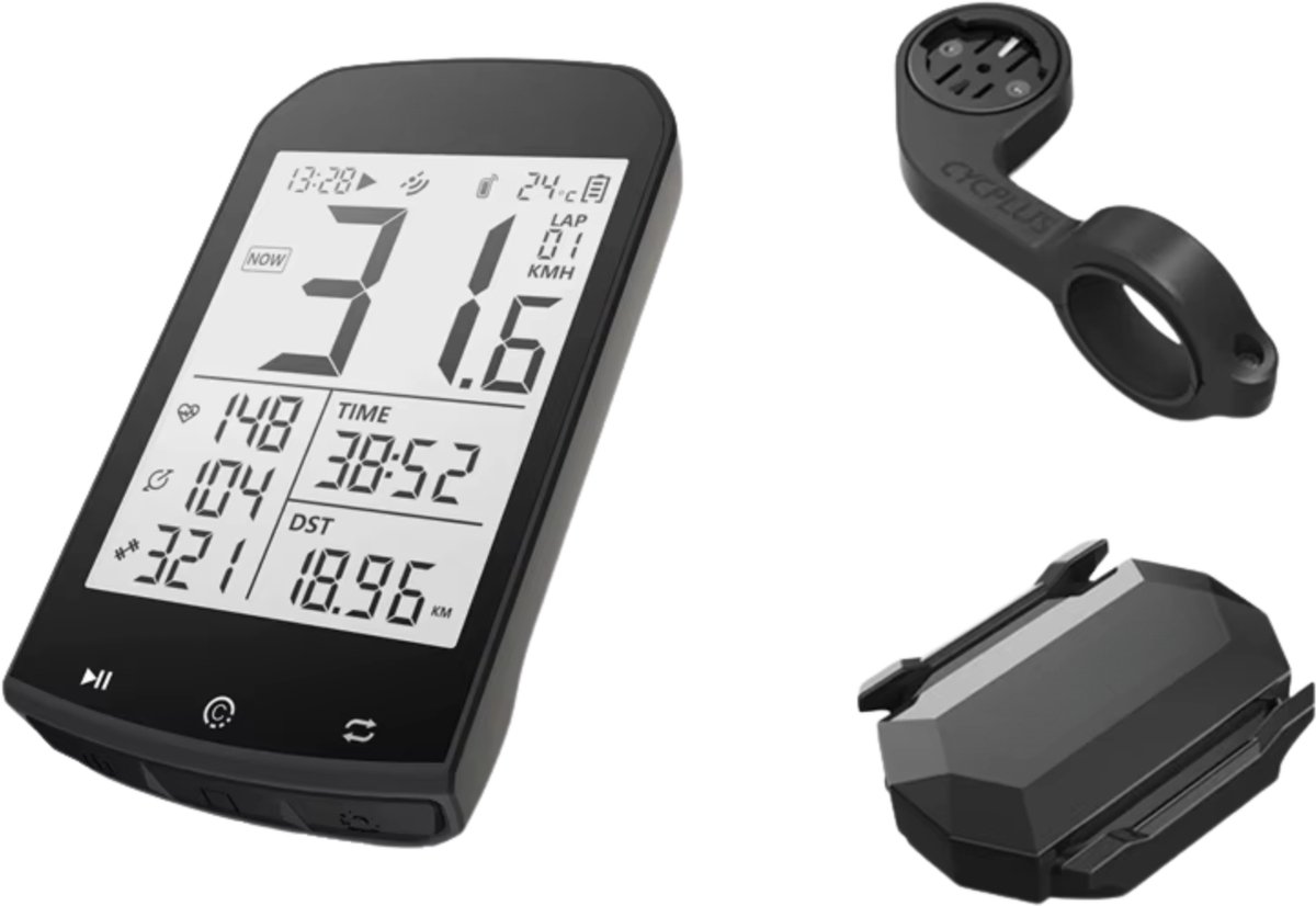 Fietscomputer GPS – Draadloos met BLE 5.0 en ANT+, 7,4 cm LCD-scherm met Automatische - Modellen: M1 Z1 C3