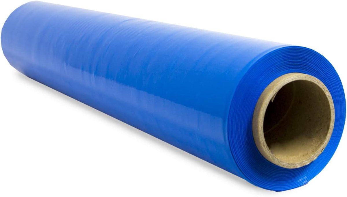 Verpakkingsfilm 50 cm - Blauw plastic - Stretchbaar tot 400 m - Ideaal voor verpakken en verhuizen - SnelShoppen