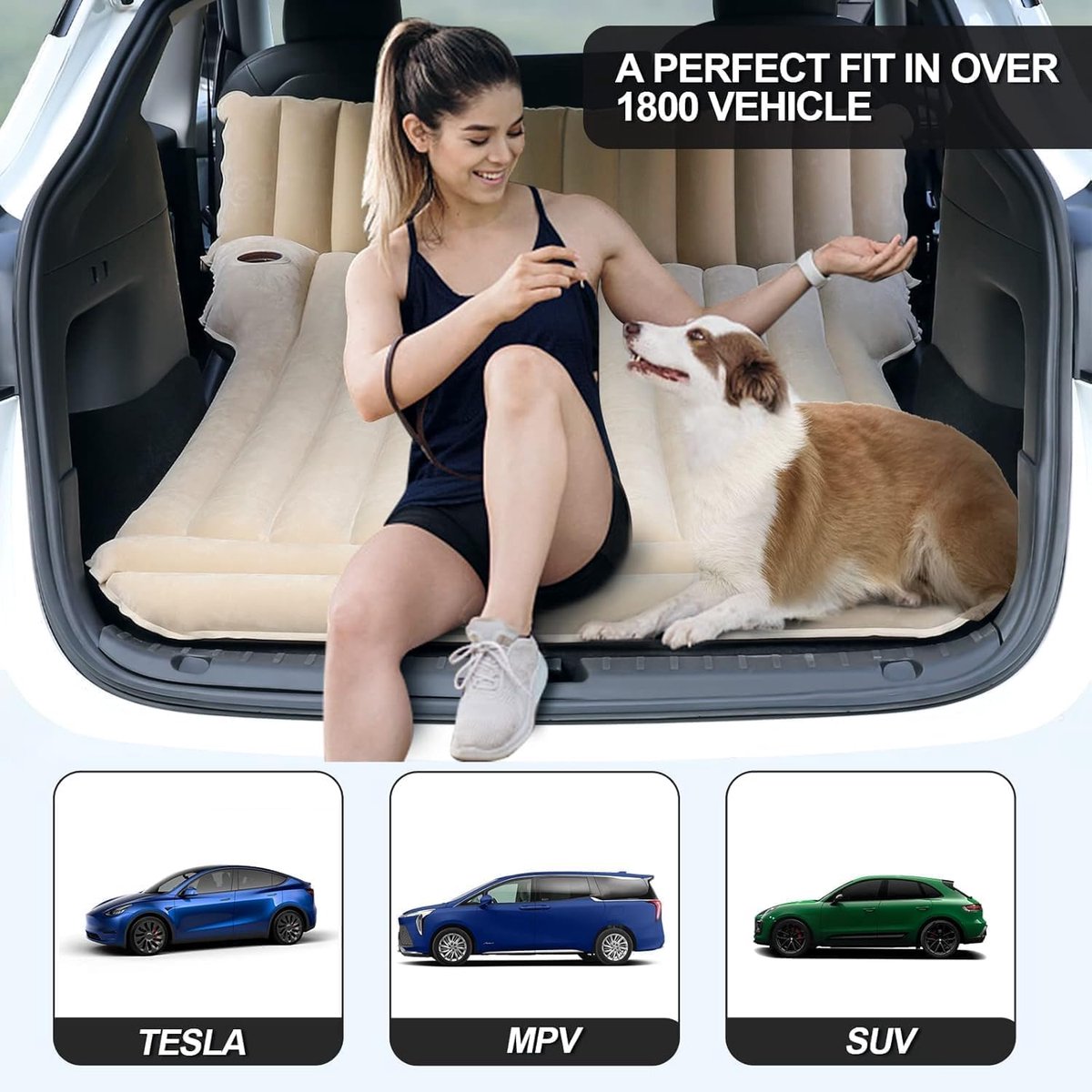 Luchtbed Auto SUV - Geschikt voor Tesla Model Y/3 - Hoogwaardige PVC - Ideaal voor Kamperen - SnelShoppen