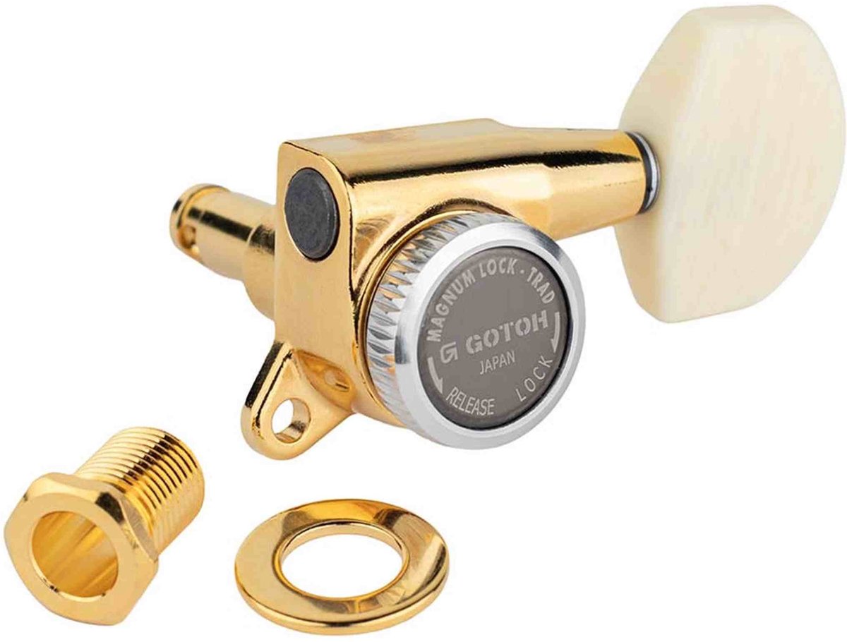 Gotoh GTH14158 SG381 stemmechanieken met Magnum Lock Trad and M01 knoppen, 3L3R, goud