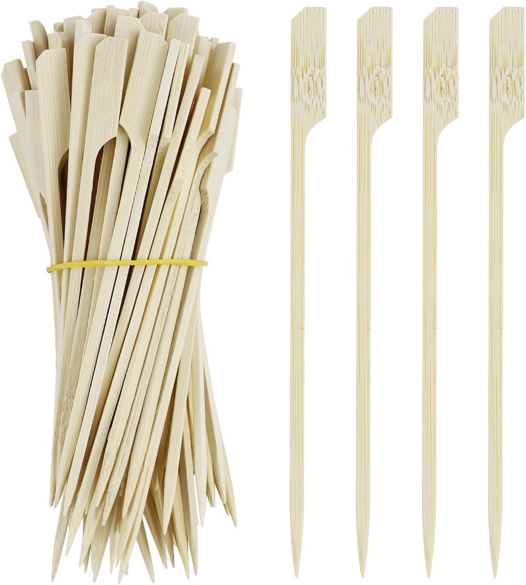 120 stuks houten spiesen, 15 cm fingerfood-spiesen, grillspiesen, voor snacks, hamburgers, barbecue, fruit, sandwiches, dranken, cocktails (houten kleuren)