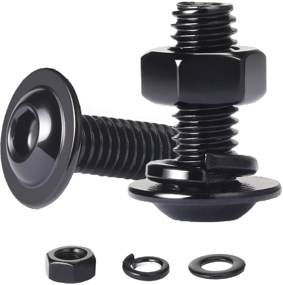 10 Stuks M8x40mm Binnenzeskantbouten Bolkopschroef Schroeven Set | Roestvrij Staal A2 V2A 304,Zeskantmoer en Veerring,Sluitringen,Volledige Schroefdraad,voor Montage,Reparatie