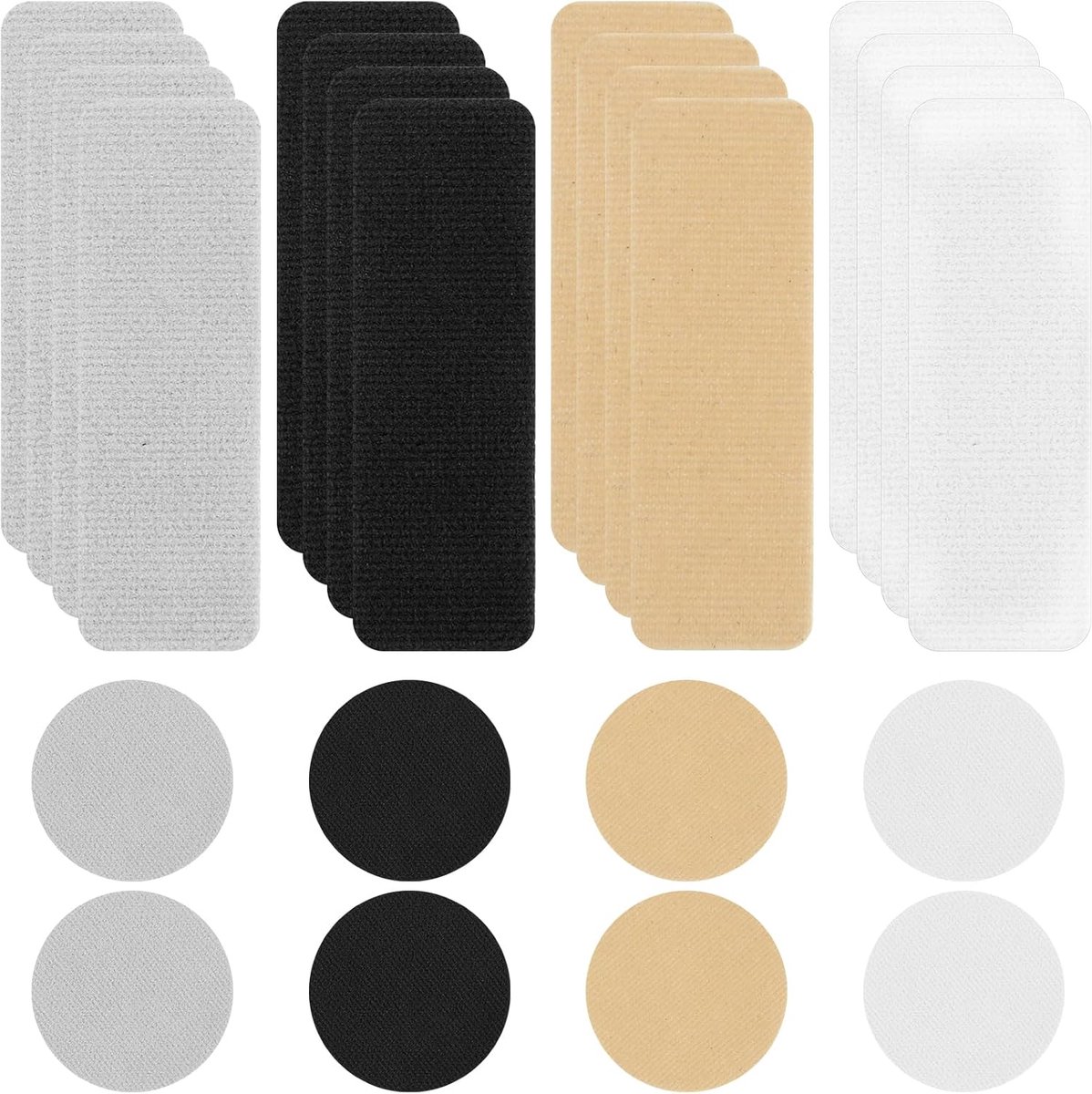 24 stuks Zelfklevende Stofpatches, Reparatieflicken, Opneembare Patches Zwart, Schoenflicken, Reparatie-pleisterstrook, Zelfklevende Stofpatches voor Kleding, Donsjack, Schoenen, Tent, Rond en