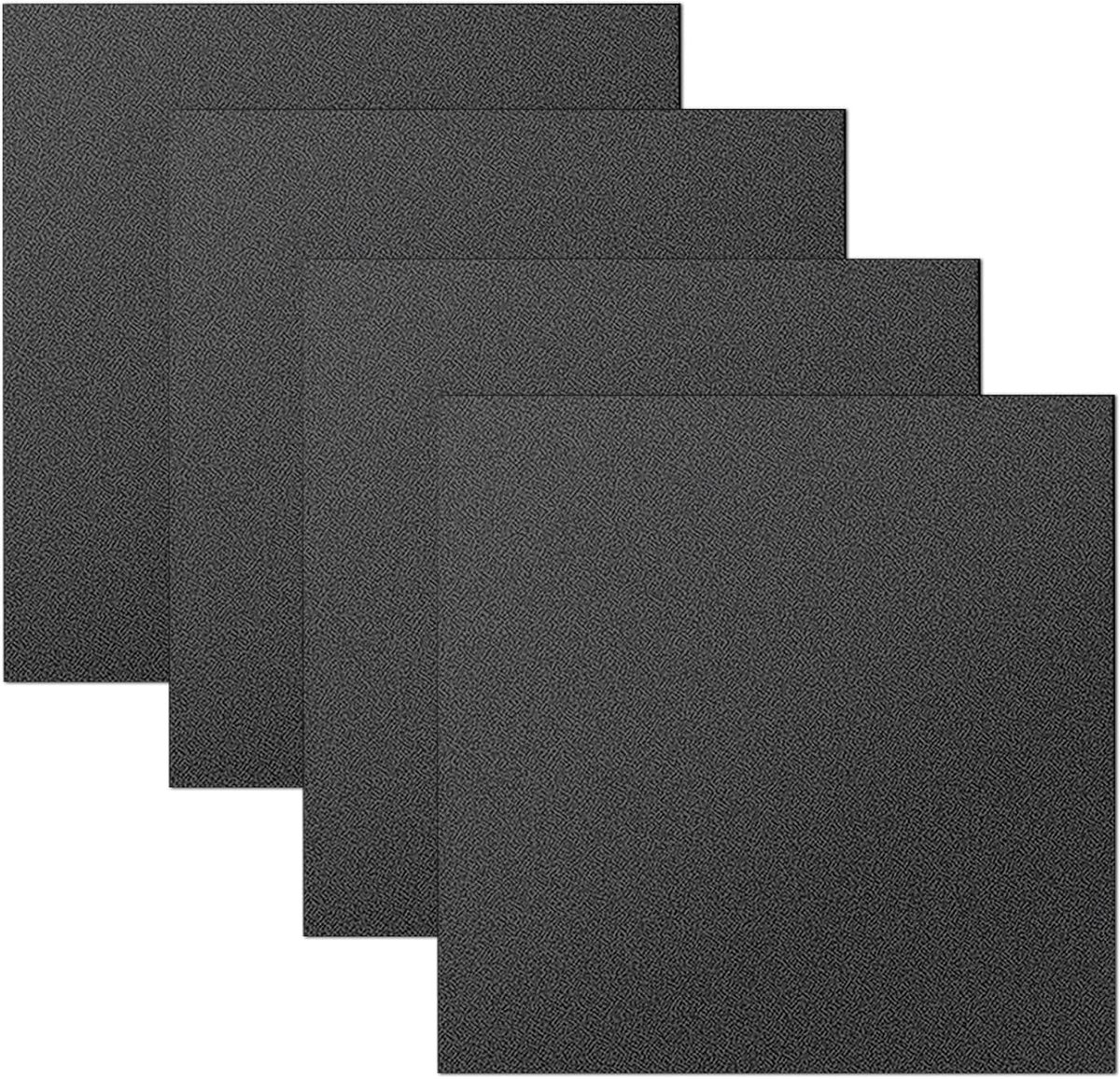 kunststof platen, 4 stuks, 30 x 30 x 0,3 cm, mat oppervlak, ABS kunststof plaat, duurzame snijbare kunststof plaat, voor knutselen, spatborden, woondecoratie enz., zwart