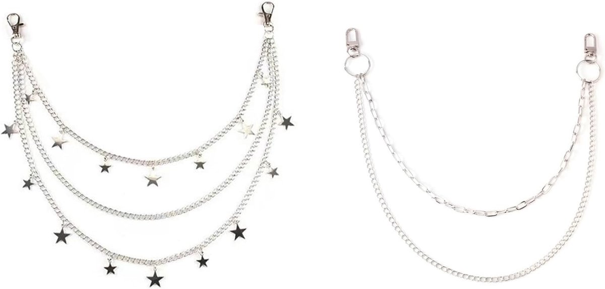 ster broekketting, hiphop punk jeansketting, gothic punk broekketting, meerlaagse veelzijdige kettingriem, gepersonaliseerde tailleketting, accessoire ketting voor jeans, broeken en