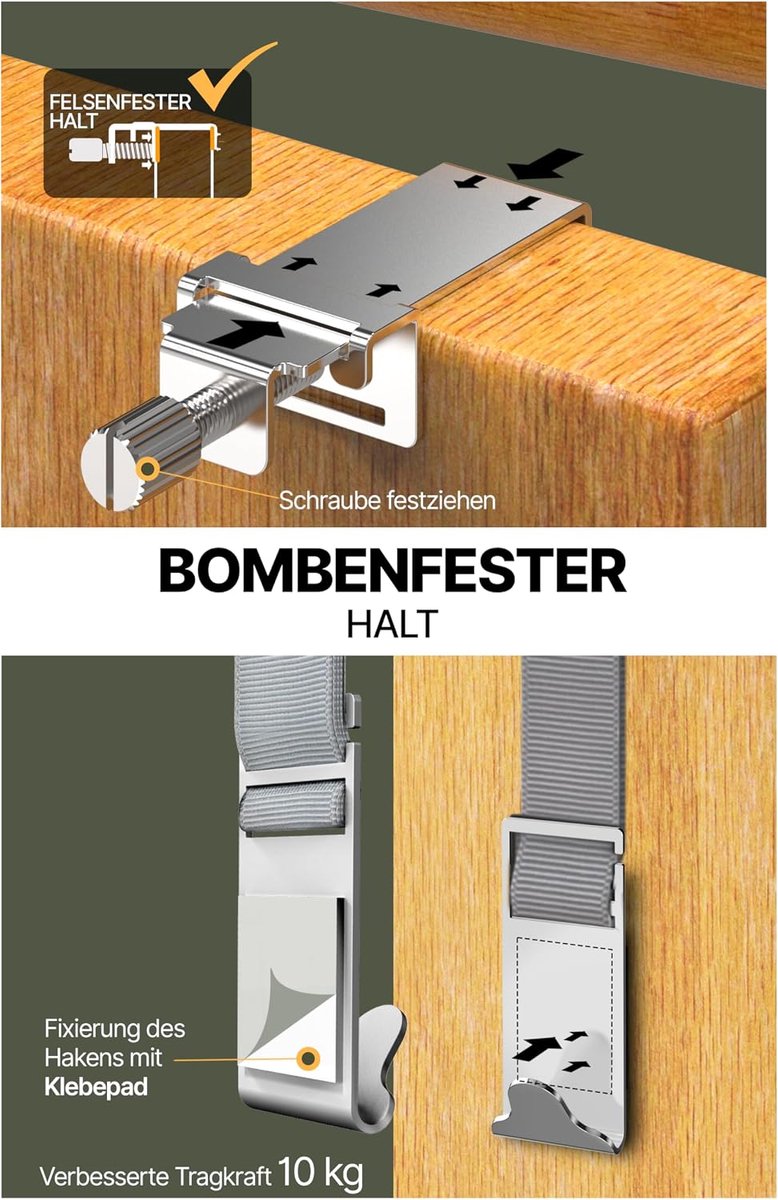 4smile Deurkranshaak – zilver, stabiel en krasbestendig, deurhaak buitendeur, flexibele deurkransbevestiging, duurzame deurkranshouder voor voordeur buiten