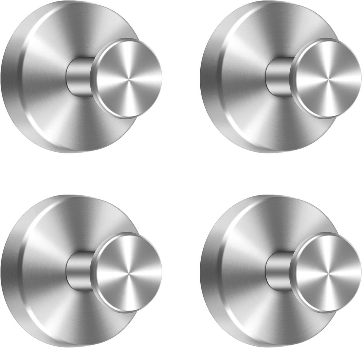 4 stuks zuignaphaken, vacuüm zuignaphaken, extra sterk, waterdicht, handdoekhouder zonder boren van roestvrij staal, multifunctionele haak voor badkamer en keuken (zilver)