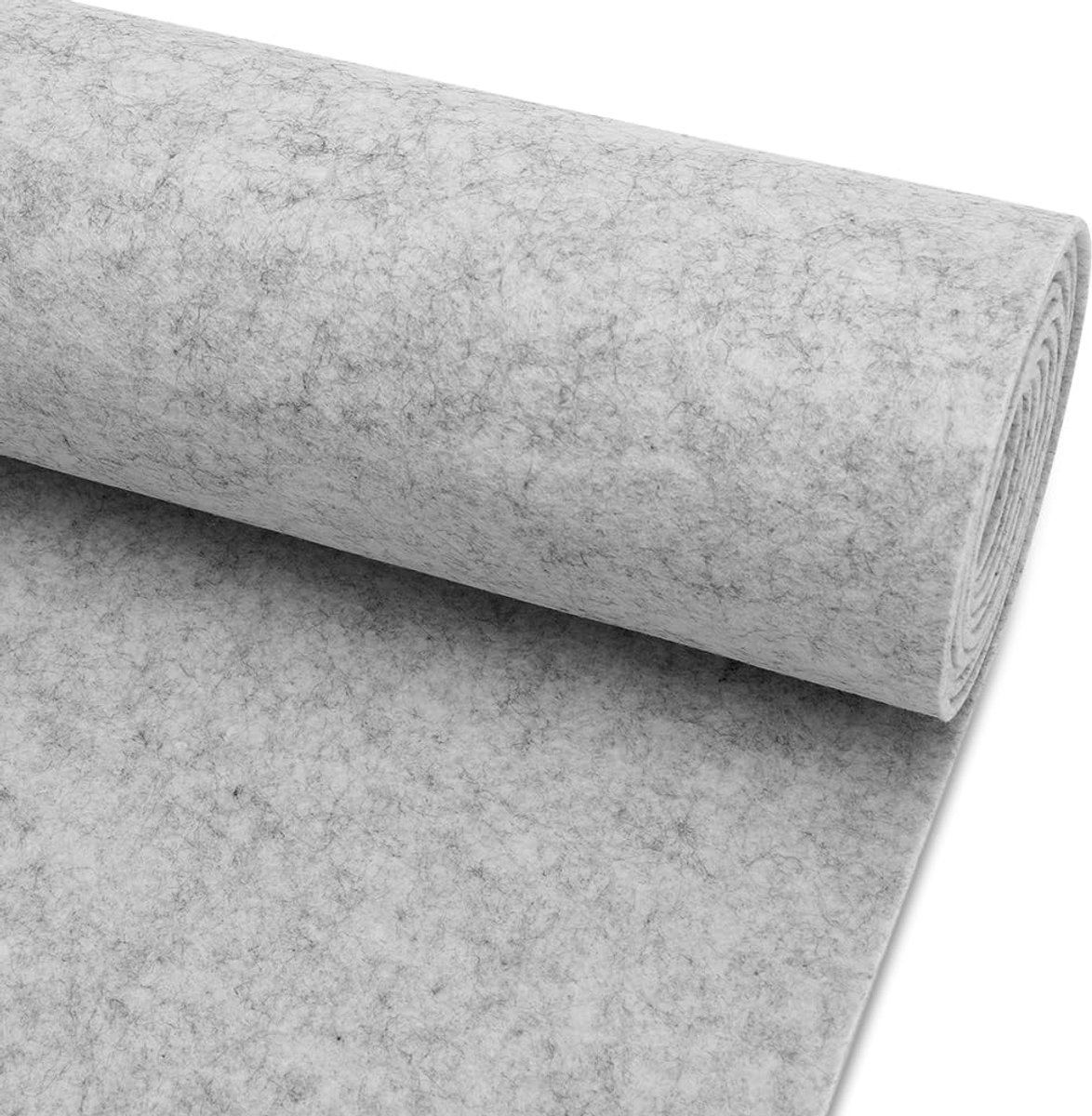 Stof, 40 x 250 cm x 3 mm, bekledingsstof van vilt, voor doe-het-zelf handwerk, decoratie, vilten onderlegger, patchwork, tafelloper, kostuums, lichtgrijs