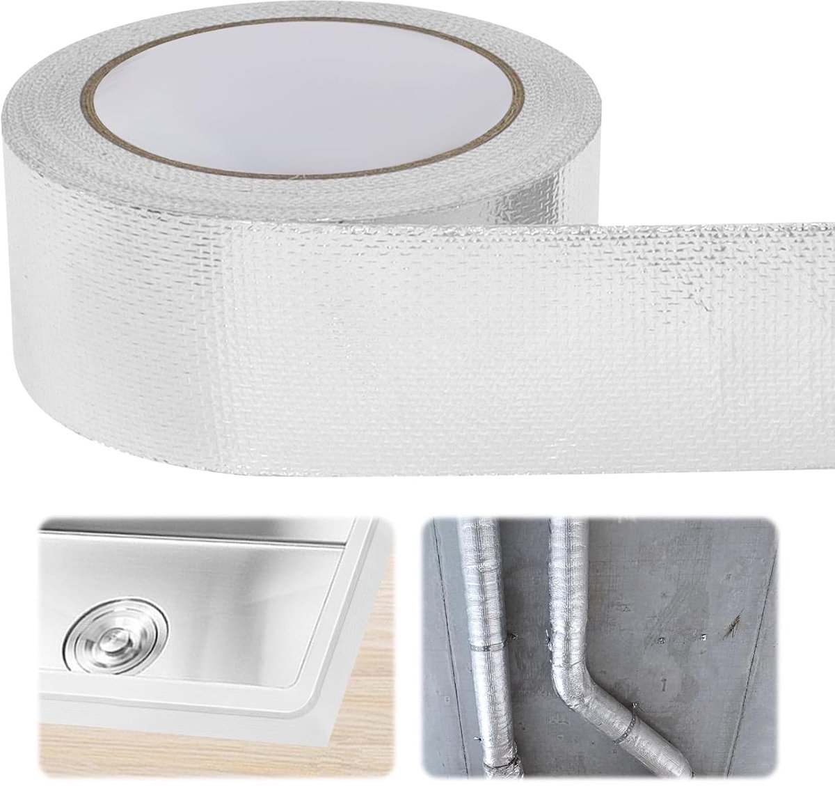 Aluminium plakband, waterdichte aluminium tape, zelfklevende aluminiumband, voor hittebeschermingsfolie, isolatiefolie, hittebestendig aluminiumband voor pijpleidingen