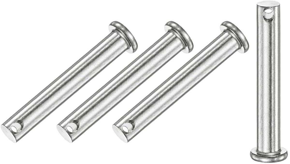 METERXITY Set van 4 vorkpennen met enkel gat, M8 x 55 mm, platte kopvorkpennen van roestvrij staal 304, herbruikbaar verbindingsscharnier