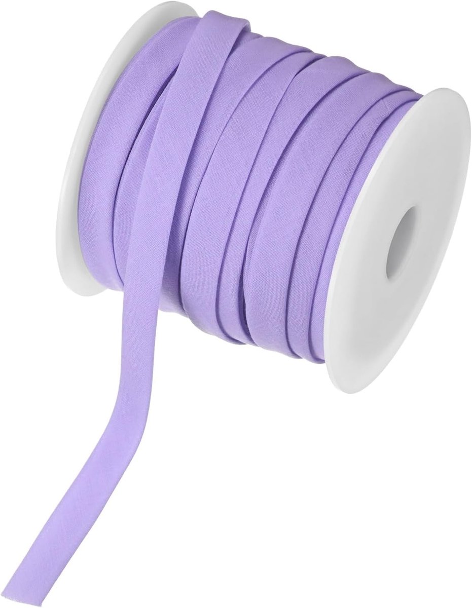Biaisband, 1/2 inch x 25 yard biaisband voor het naaien, aanbrengen op naaien, zomen, binden, quilten, doe-het-zelf knutselaccessoires (lichtpaars)