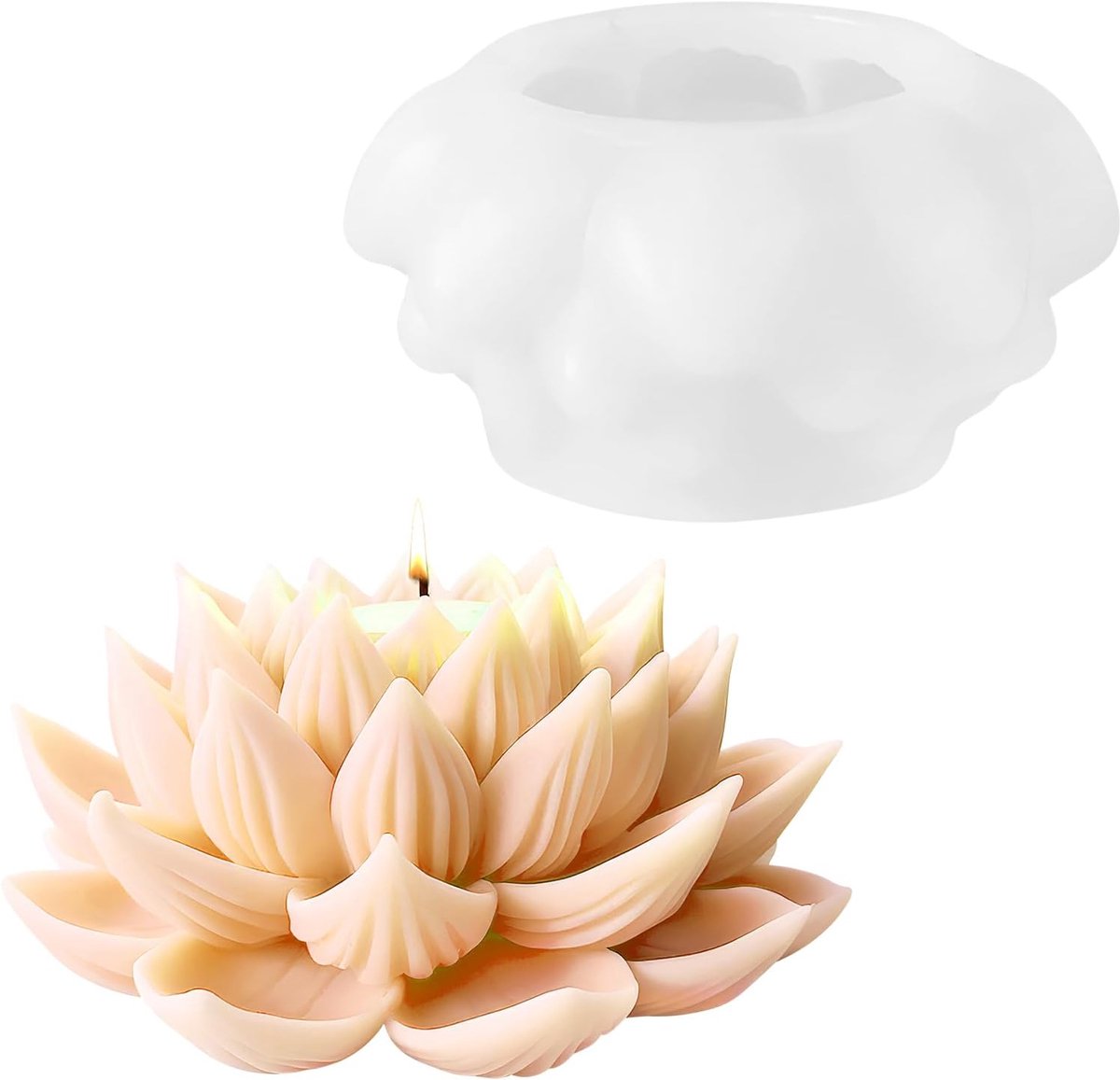 3D lotusbloem kaarsvormen siliconen, kaarsvormen om te gieten, bloem geurkaarsen, siliconen vormen, gietvormen, kaarsen, siliconen vorm, kaarsen zelf maken, set vormen, siliconen vorm, bloemen