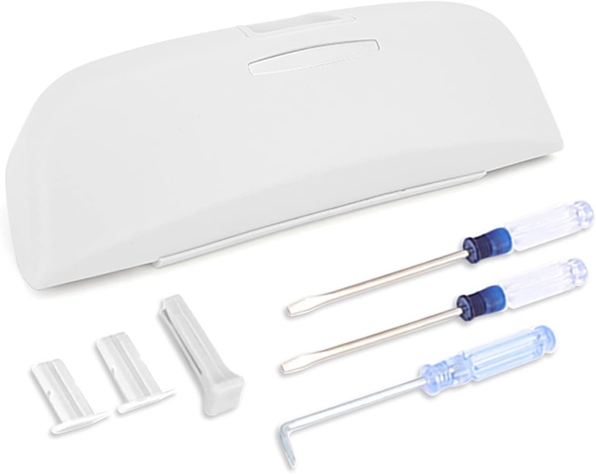 Compatibel met VW Tiguan 3/ Tayron/Golf 8 8.5/Passat B9/ Skoda Superb 4 / Elroq Enyaq 2020-2025 2026 Zonnebrilhouder, brillenetui voor in de auto, brillenkoker, accessoire voor je auto, wit