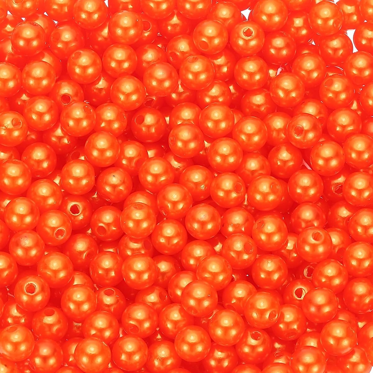 Kralen, 980 stuks losse kunstparels met gat voor cosmetische dozen doe-het-zelf onderdelen sieraden maken bruiloft verjaardagsfeestje huisdecoratie, oranje rood