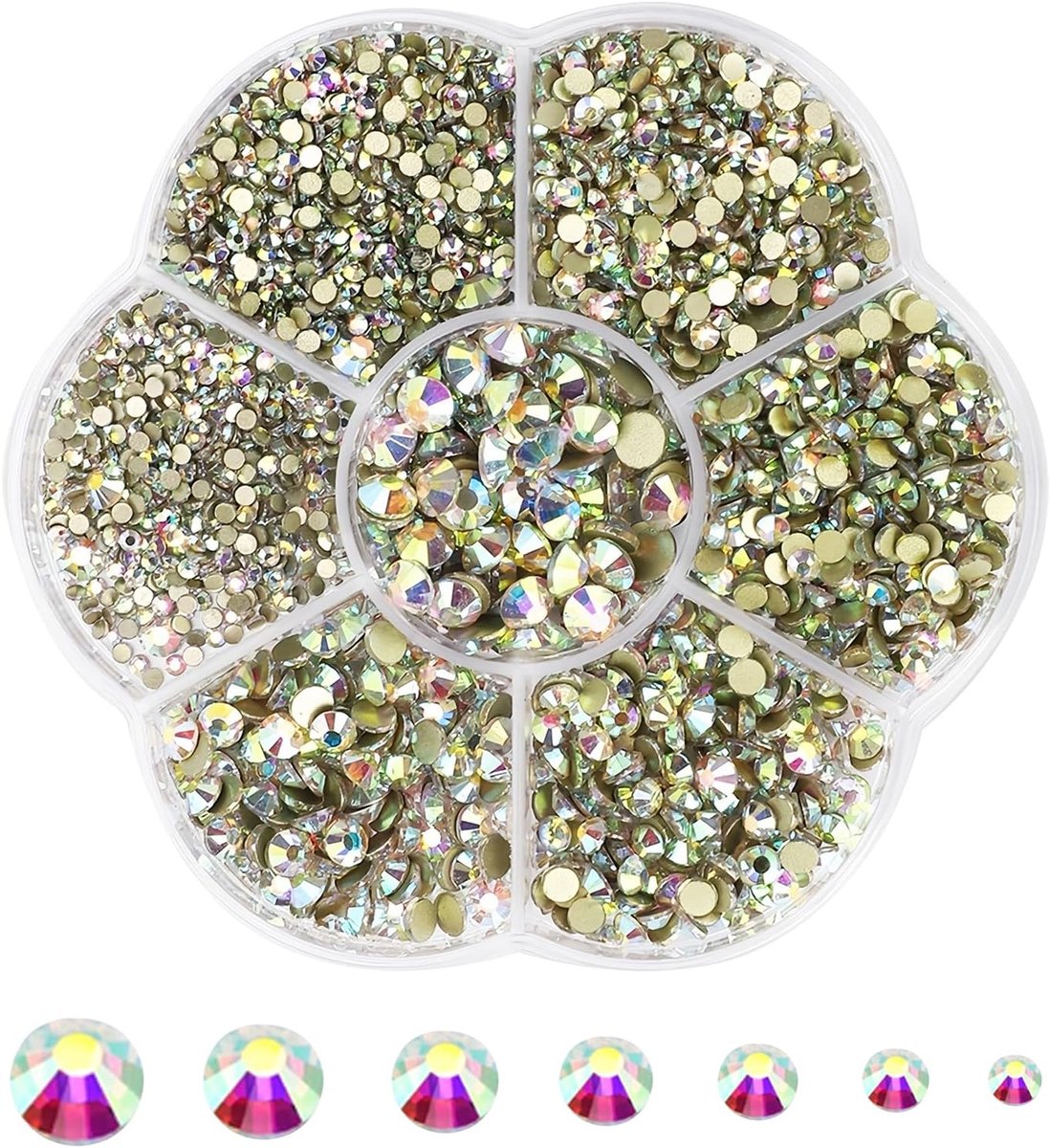 2500 opstrijkbare strass-steentjes voor kleding, Hot Fix platte achterkant, strassteentjes, pailletten, voor hobby, knutselen, kleding, doe-het-zelf, decoratie (kleur AB)
