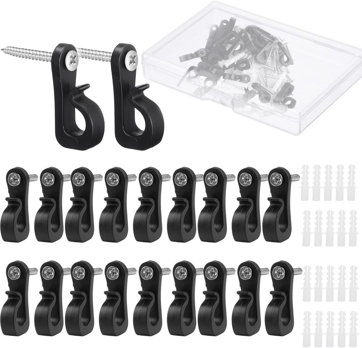 Haken voor buiten, dakgoothaken voor buitenlampen, lichthaken voor buiten, haken voor buitenlampen, schroefhaken, lichthaken voor buiten String Lights