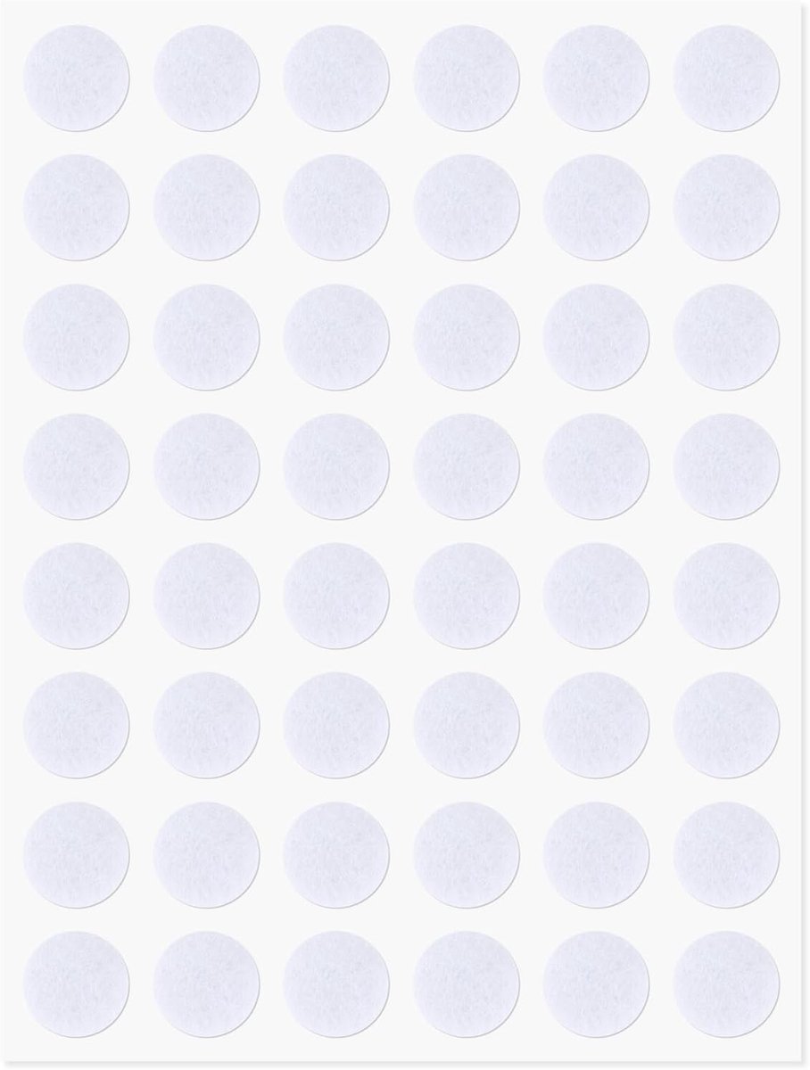 48 Stuks Viltkussentjes voor Kastdeuren, 1,3cm Witte Ronde Stevige Kastkussentjes Zelfklevende Vilten Meubelkussentjes voor Keukenmeubels Vloerladen Tafels en Stoelen
