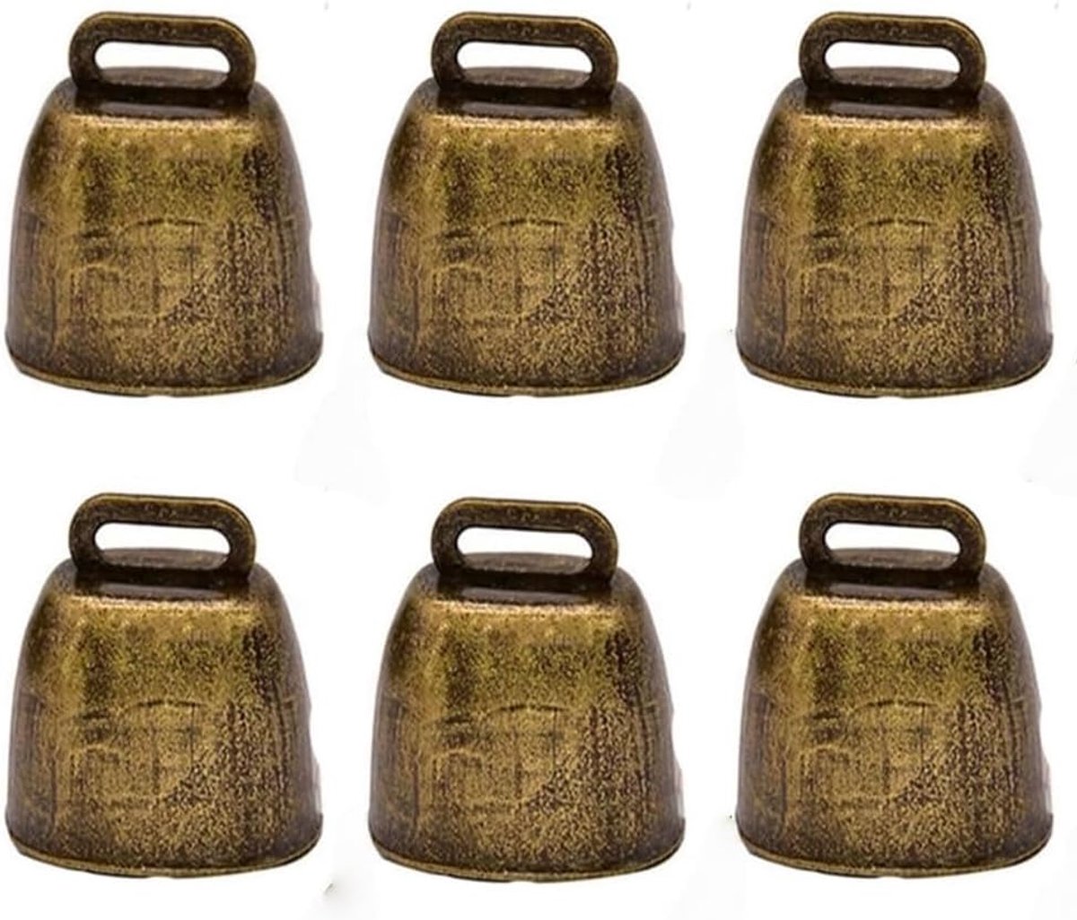 6 stuks koperen belletjes, antieke metalen bellen, messing klokken, metalen bellen voor huisdieren, kleine messing belletjes, diefstalbeveiliging