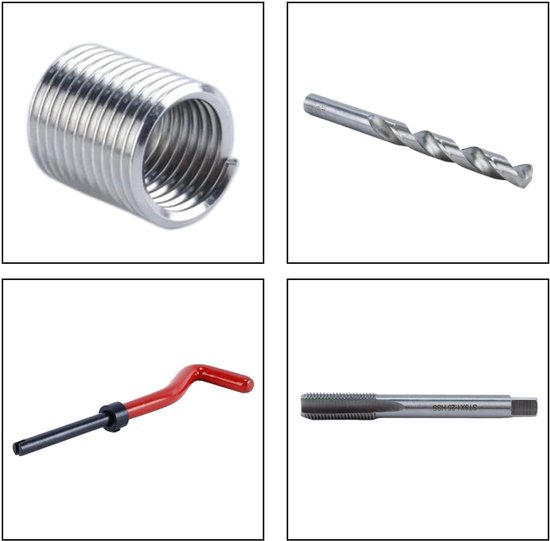 M9x1,25mm Helicoil-hersteldraadreparatiegereedschap Draadinzetset Compatibele handgereedschapset voor autoreparatie, 25 stuks — afbeelding 3