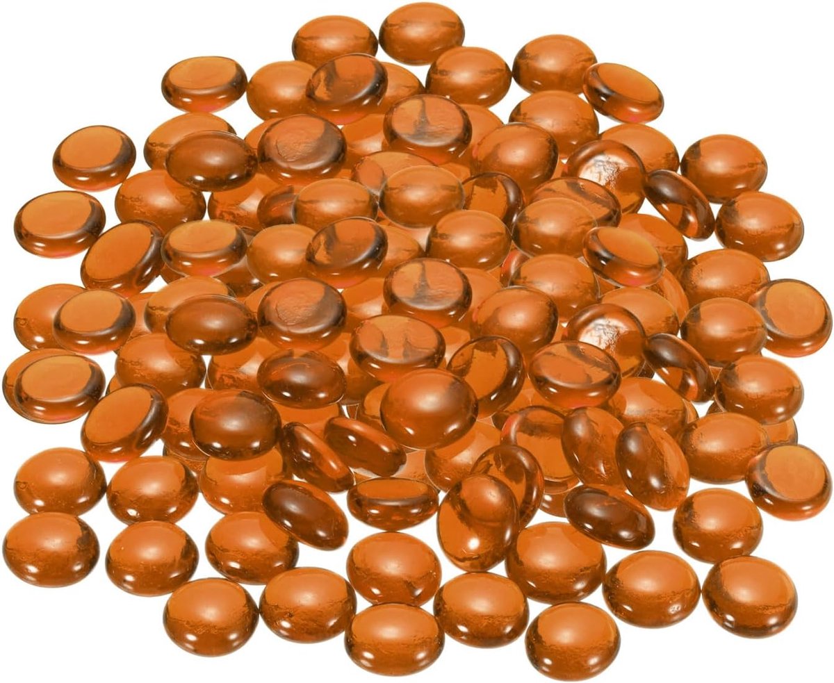 Glazen kralen voor open haarden, ronde ks van glas, kiezelstenen, reflecterende stenen voor het vullen van vazen voor aquaria, 500 g, koffiebruin