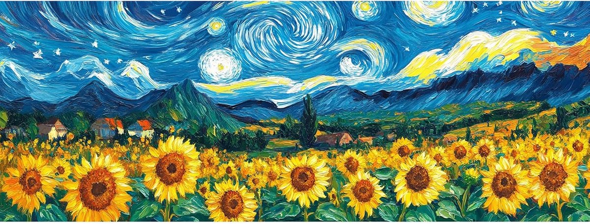 Groot Schilderen Op Nummer Voor Volwassenen Beginners Zonnebloem, DIY Olieverfschilderij Op Canvas Met, Paint by Numbers Kit Landschap Voor Thuismuurdecoratie 30x80 cm