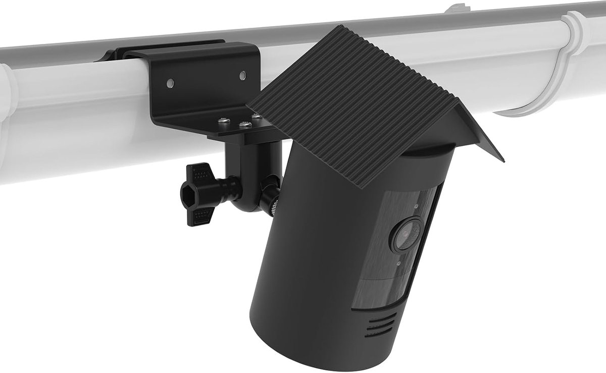 Siliconen hoes en dakgoothouder voor R ing Stick Up Cam/Stick Up Cam Plug-in, Zwart