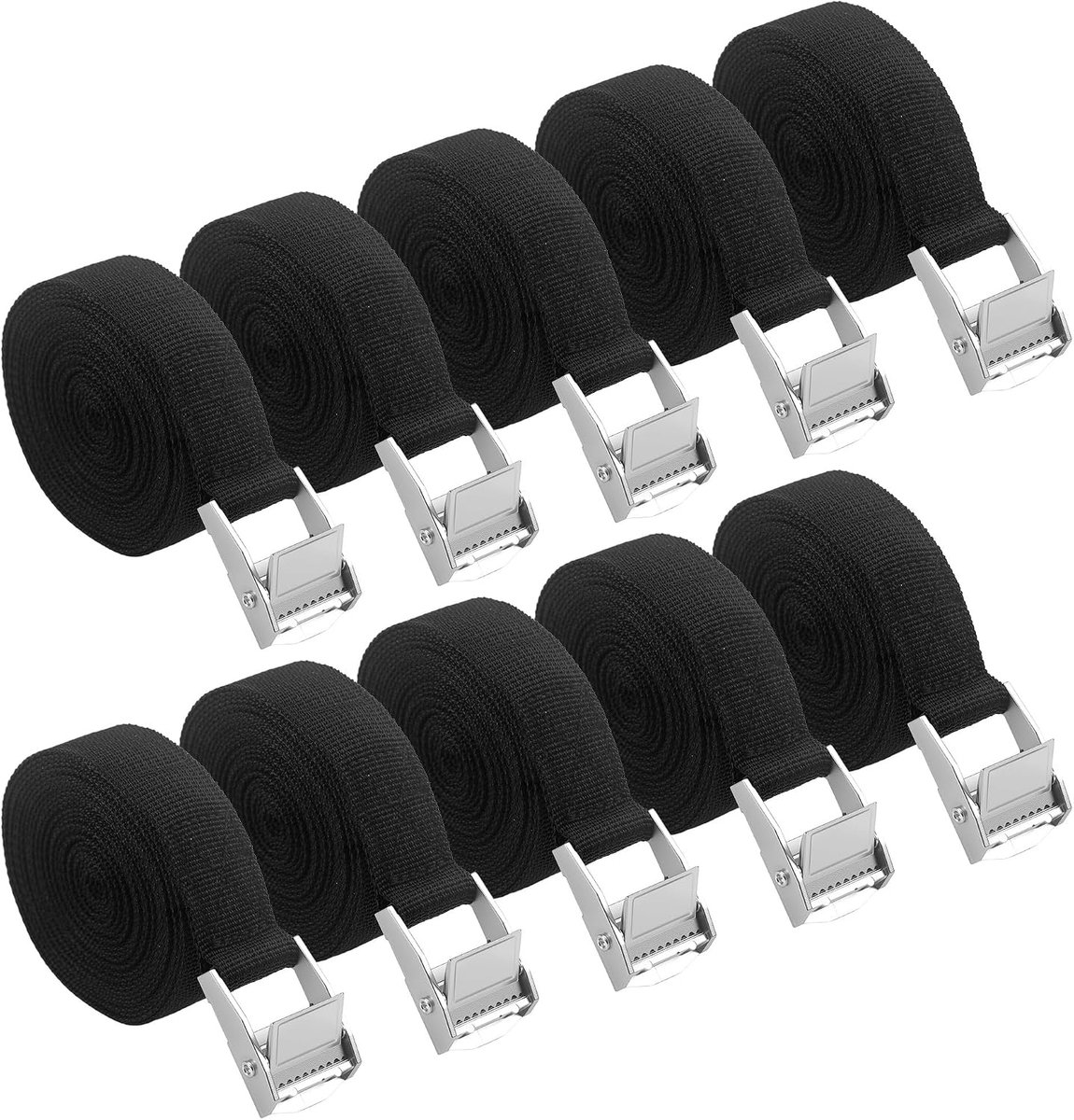 10 stuks klembanden instrumentenbanden 25 mm x 4 m klembanden met slot voor fiets kinderwagen motorbagage volgens DIN EN 12195-2 (oranje)