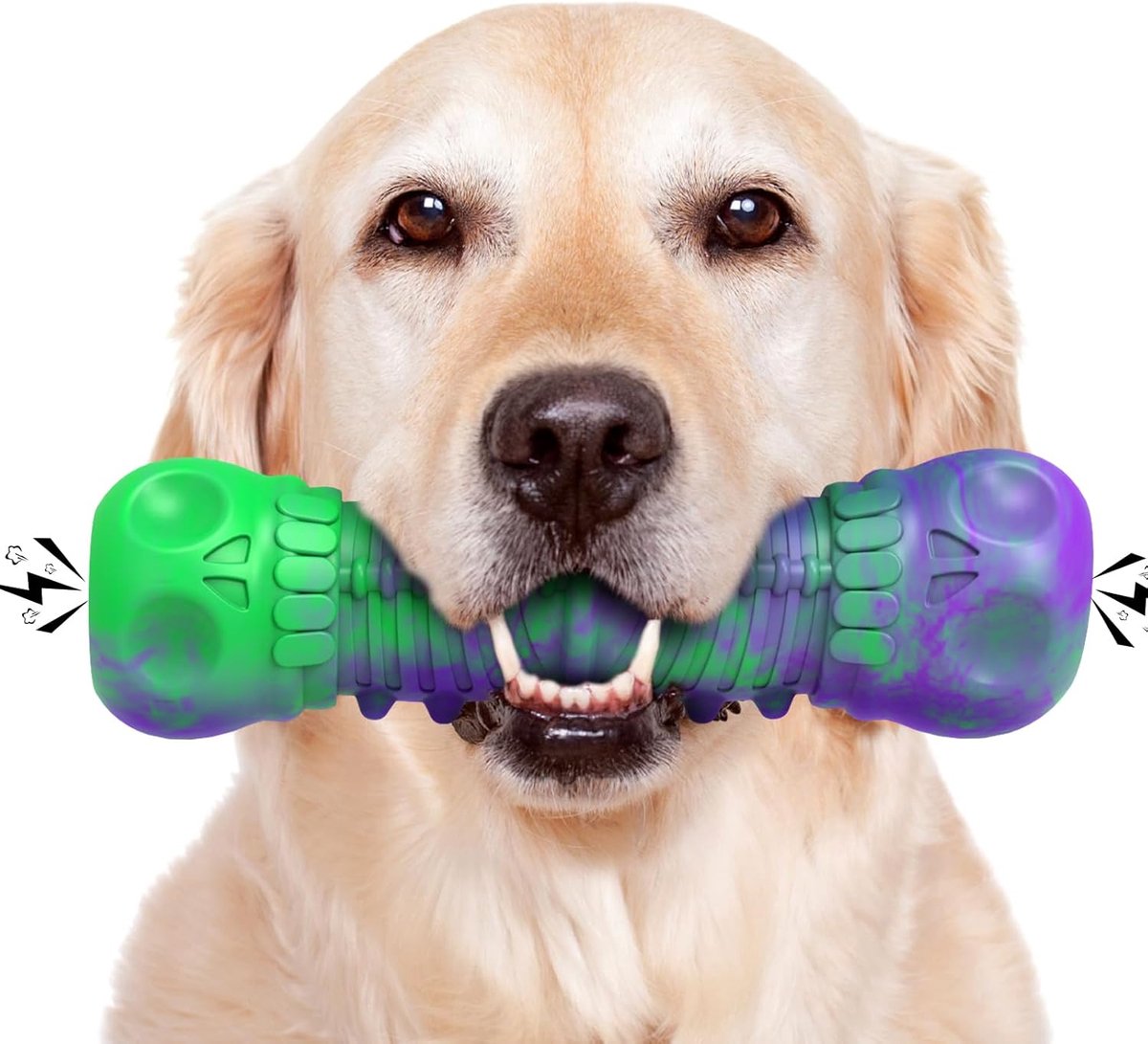 Hondenspeelgoed, onverwoestbaar speelgoed voor grote honden, kauwspeelgoed voor agressief kauwen, robuust, duurzaam, natuurlijk rubber, kauwspeelgoed voor middelgrote en grote honden, paars